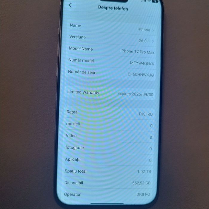 Iphone 17 pro max  1 tera