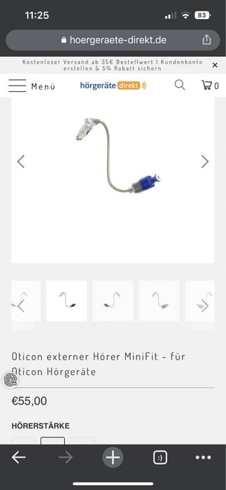 Cablu receptor Oticon Minifit. Nou.