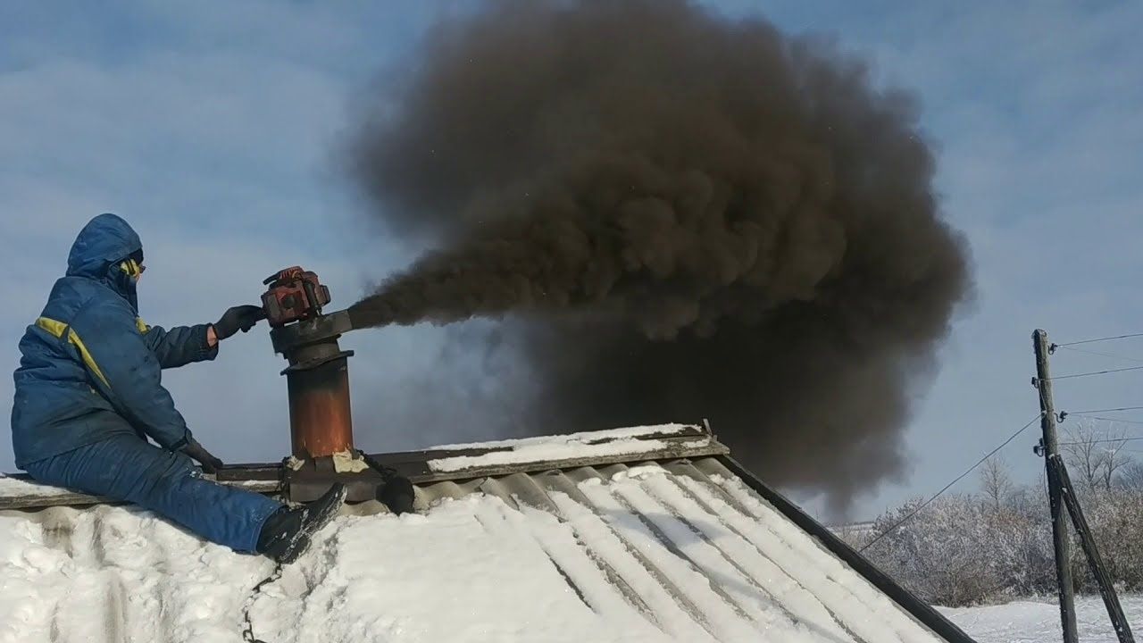 Чистка дымохода в банной печи