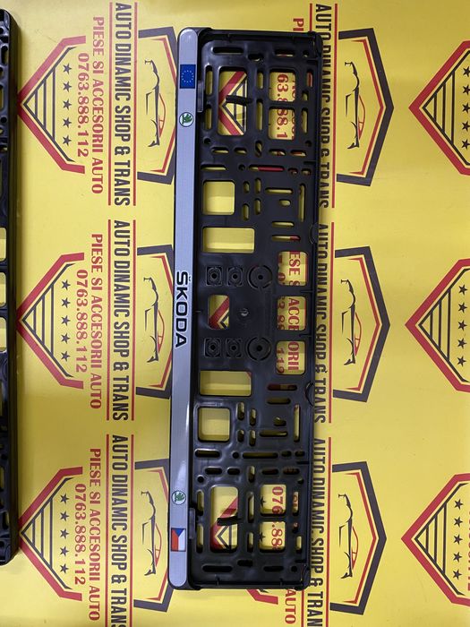 Set 2 suporti numar numere inmatriculare Audi Skoda Seat