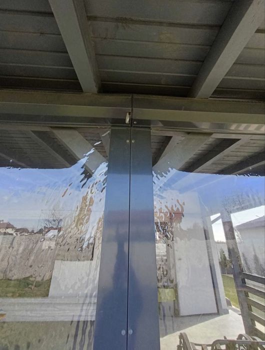 Folie terasa premium transparenta cu caseta si ghidaje aluminiu-set