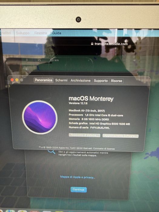 Macbook air 13 apple 2017 intercore 5 - 1,8ghz  hard 256 gb