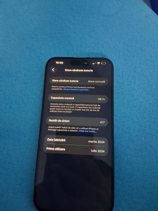 Vand Iphone 15 Pro Max 256GB 86% IMPECABIL