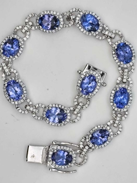 Bratara 14k diamante si tanzanite 10ct