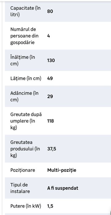Boiler electric 80 L