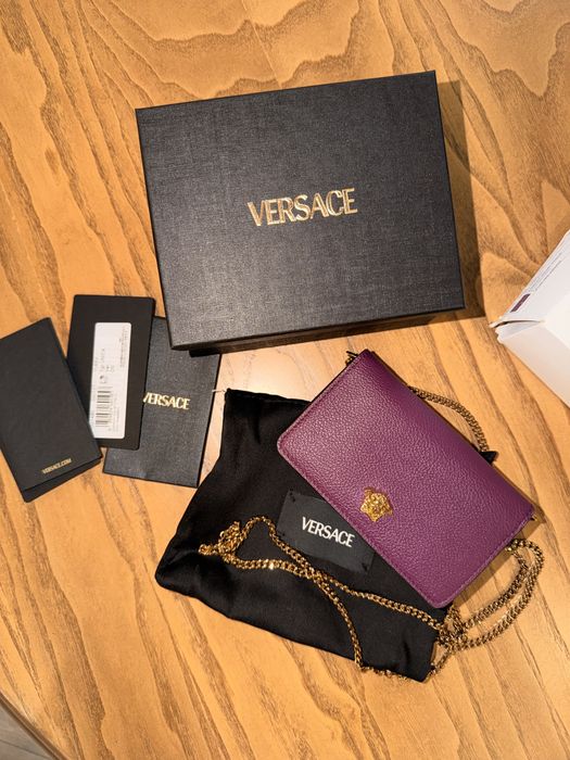 Мини чанта/портфейл VERSACE в винен цвят
