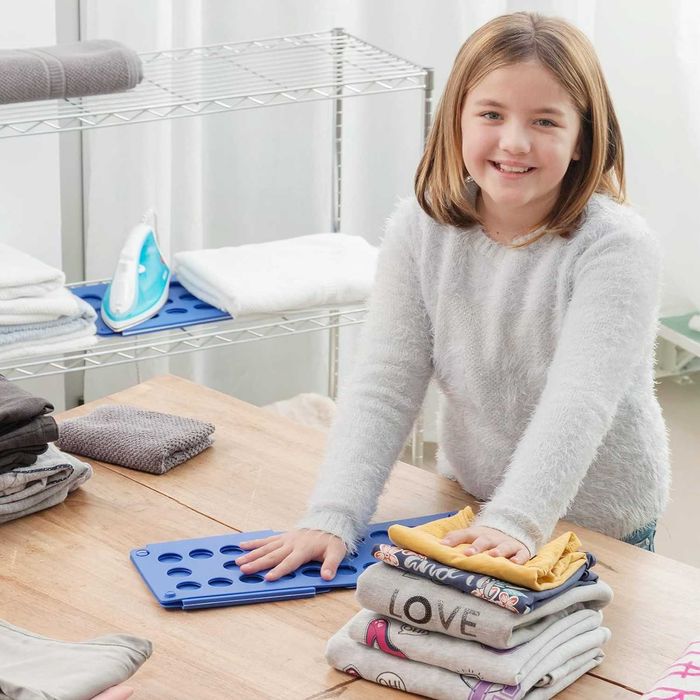 Dispozitiv de impaturit haine placa pliabila practica albastru 60x70cm