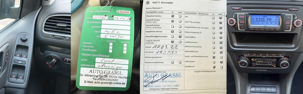 VW GOLF 6 1.6 MPI 102 Cai Simplu/Aspirat E5 Import Germania TUV nou 05/2028 si istoric service - 2x Climatronic Incalzire scaune Senzori parcare F/S