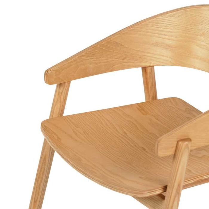 Трапезен стол, CANOP, Черен, Натурален, Дърво, 56.5х61х74см.