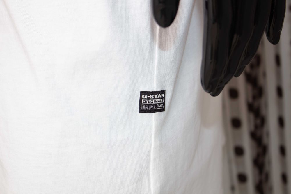 G-STAR Raw оригинална дамска рокля тип тениска бяла памук L