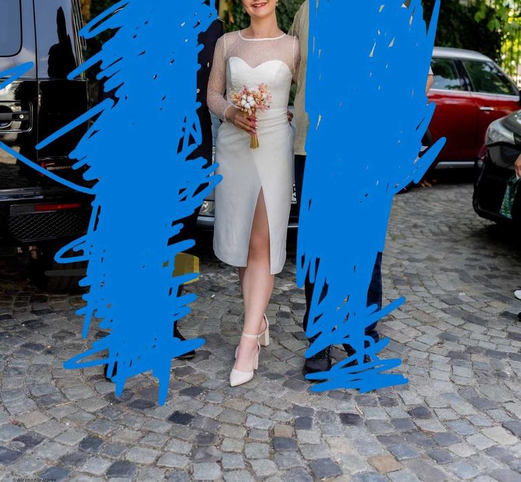 rochie alba eleganta,cununie civila