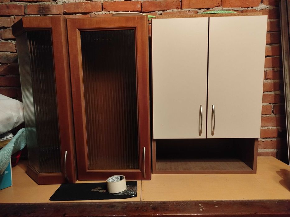 Кухня горни шкафове mdf и мивка с батерия (вкл. сифон)