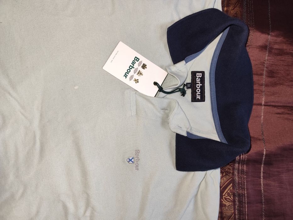 Barbour - оригинална тениска с яка, къс ръкав