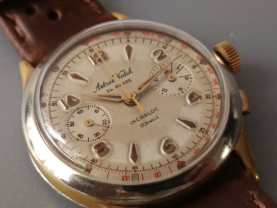 Astree Watch cronograf vintage 17 Rubine elvetian Venus 188