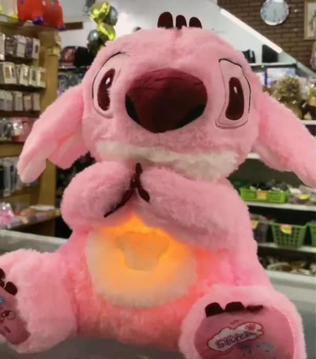 Дишащ Розов плюшен Стич 30см/Лило и Стич плюшени играчки