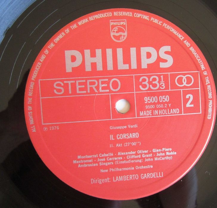vinil Verdi Corsarul Montserrat Caballe,Carreras,Norman,Gardelli ‎1976