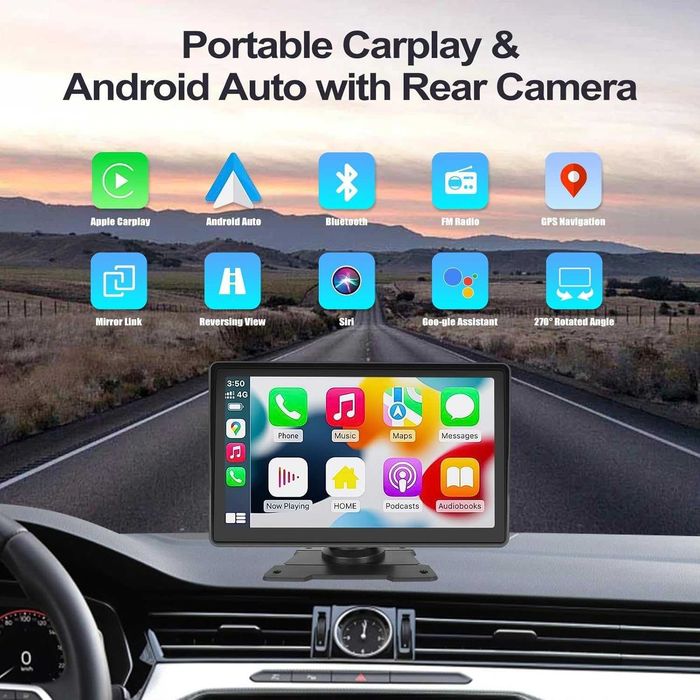 Мултимедия Camecho Wireless Carplay & Android Auto, 7-инчов