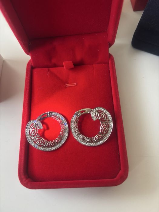 Златни 18каратови обеци с 96 естествени диаманти 7.59гр