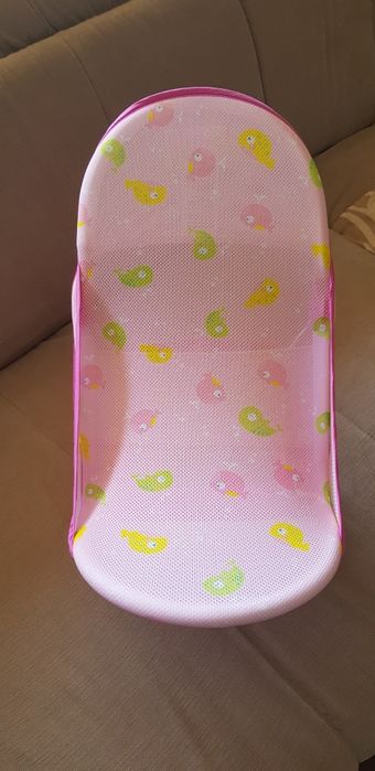 Бебешки стол за баня, С облегалка, Сгъваем в 3 позиции, Розов