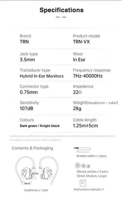продам арматурные наушники TRN VXv2 6BA 1DD type c