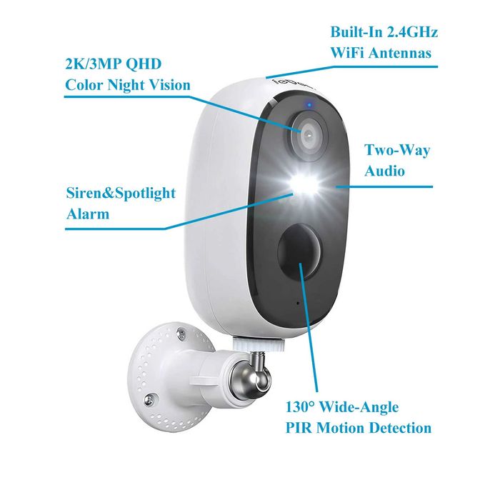 Безжична камера с акум. батерия ZS-GQ1 , ieGeek 2K 3MP
