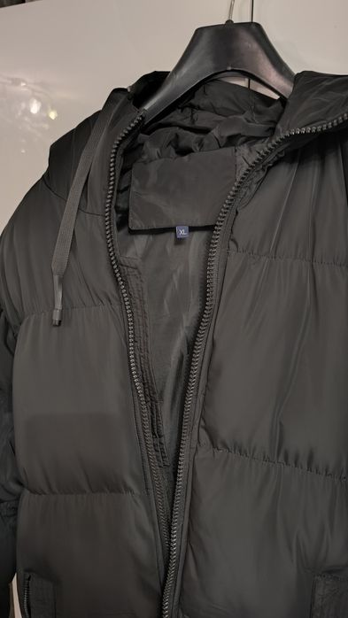 Ново мъжко дълго зимно яке – черно, размер XL