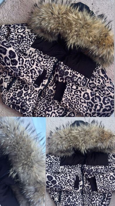 Зимно яке бомбър с естествен косъм