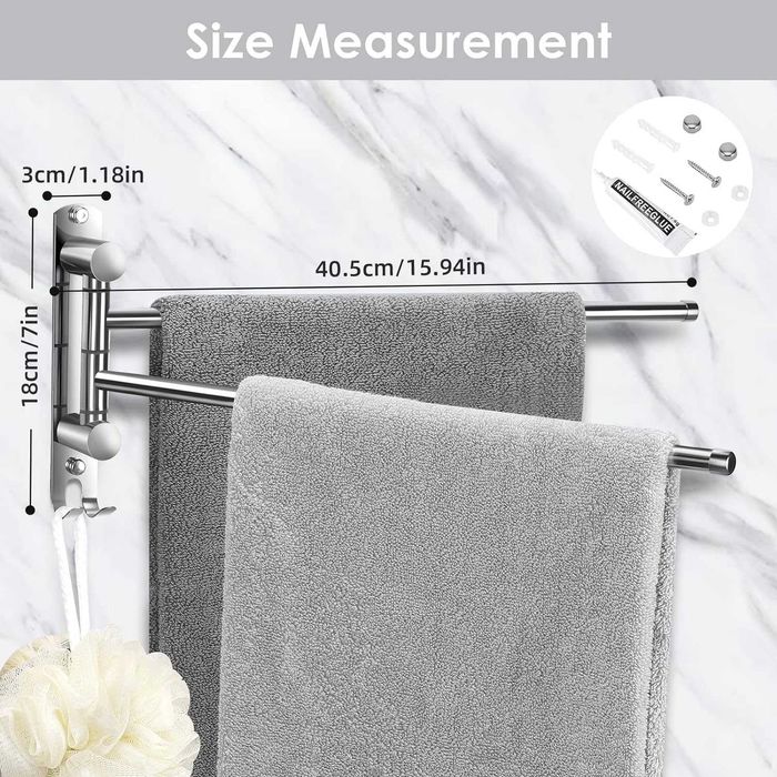 Suport pentru prosoape cu gaurire si fara