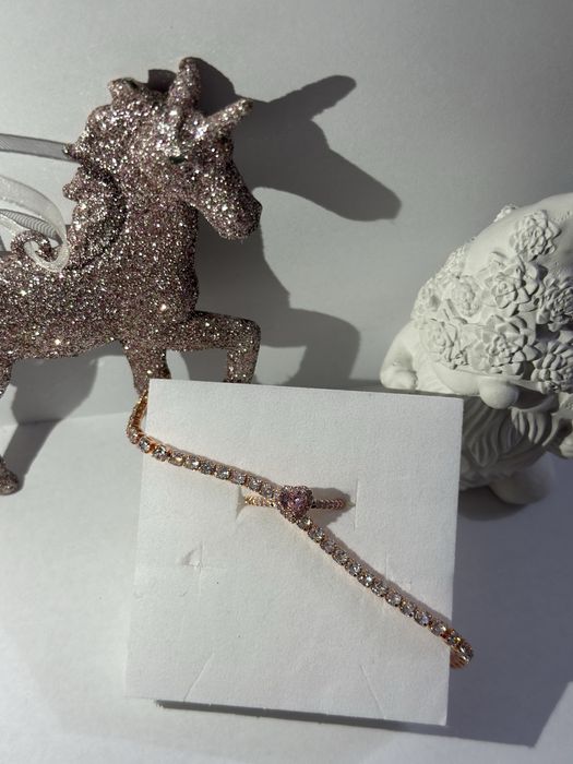 Set inel + bratara tennis rose gold