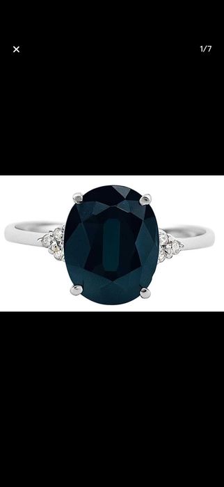 Inel aur alb 18k- Safir natural 2.00 ct si Diamante