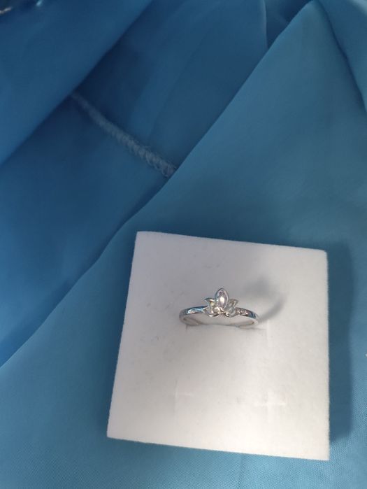 Сребърен регулируем пръстен "лотос"