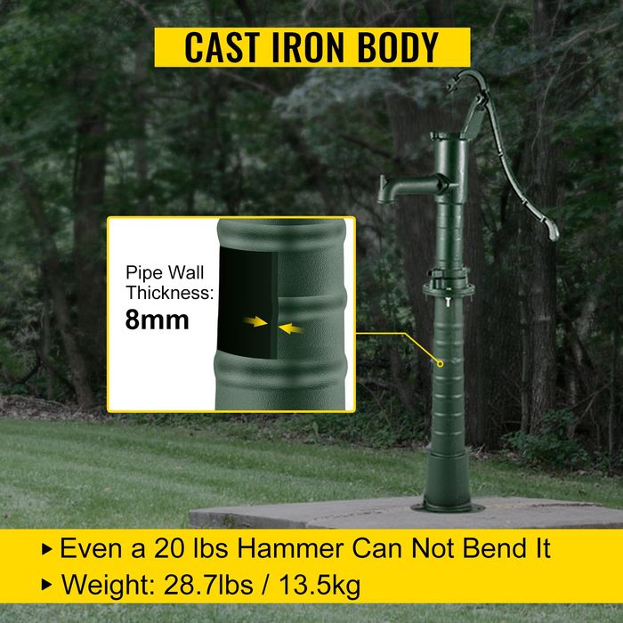 Suport Pompa Apa Manuala Antica din Fonta cu Gauri 13mm