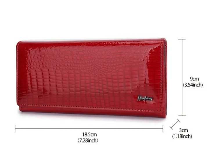 Кожен портфейл за жени. Бордови цвят.