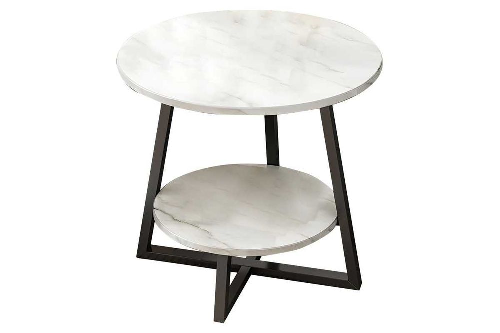 Холна маса Rota MDF цвят бял или тъмно сив мрамор Ф60см.