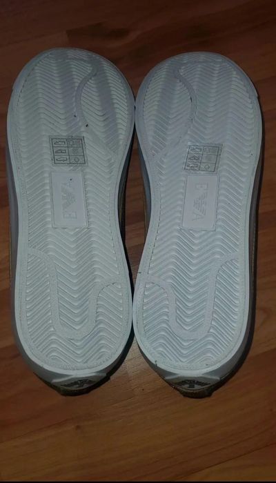 Emporio Armani Women's Black and Gold Trainers