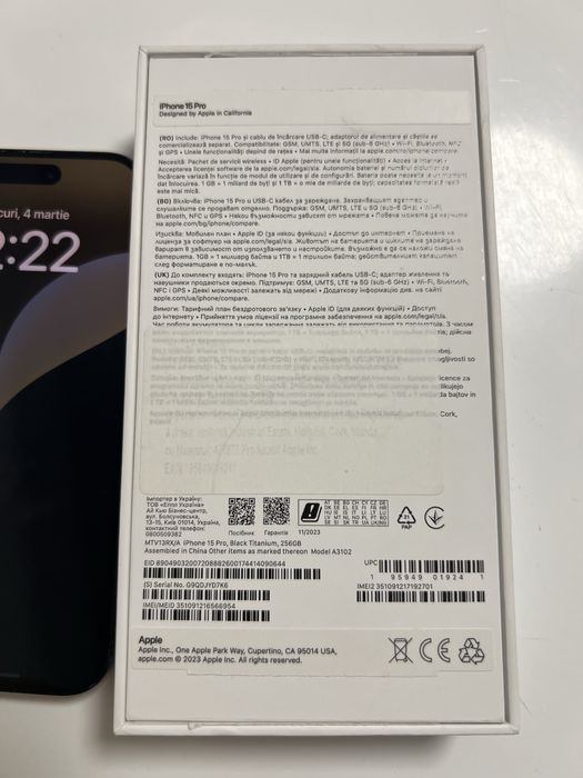 Iphone 15 Pro  256Gb Black Titanium