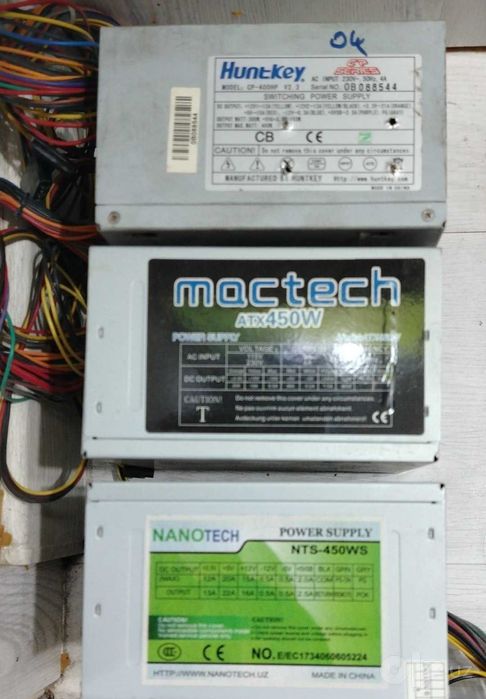 Надежные блоки питания Huntkey, Mactech, Nanotech 400W-450W / Поштучно