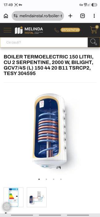 Boiler Tessy bilight 150L - 2 serpentine