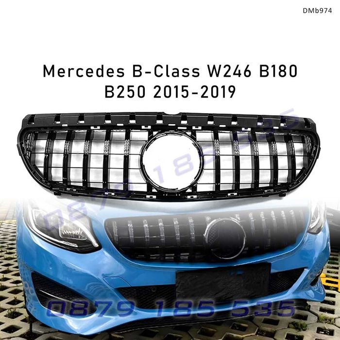 GT Style предна решетка за Mercedes B W246 B180 B250 2015-2019, черна – DMb974 тунинг гт стил мерцедес б клас tuning predna reshetka