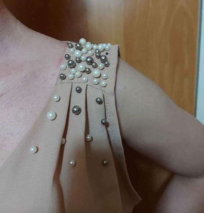 Rochie scurtă nude A line