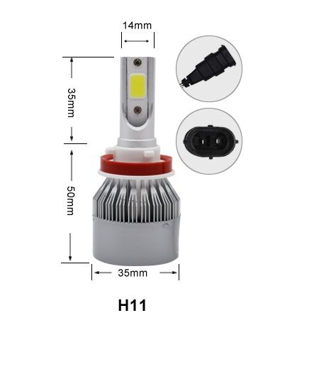 2 броя LED крушки H11 6000К 12V 72W 3800 LM гаранция !!!