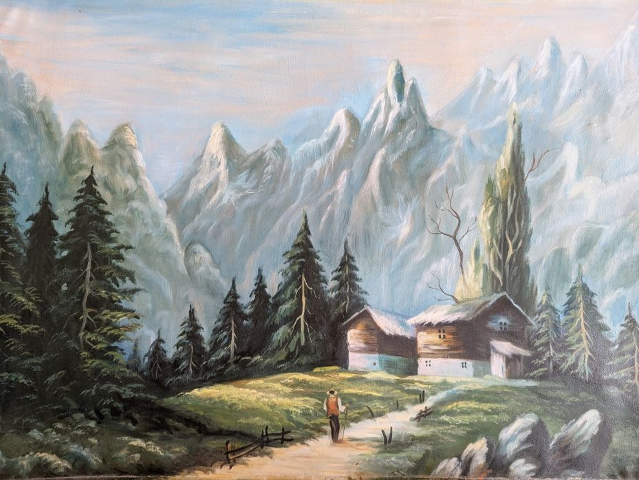 Tablou din 1990 cu temă montană