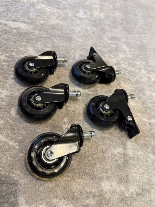 Set de 5 roti de silicon cu tija 10mm pentru scaun de gaming/birou