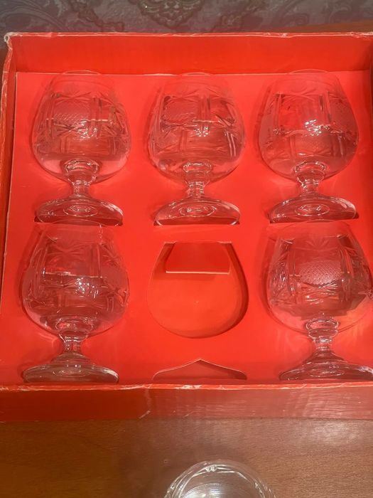 Коньячные фужеры Kristal ,новые в родной коробке 6 шт