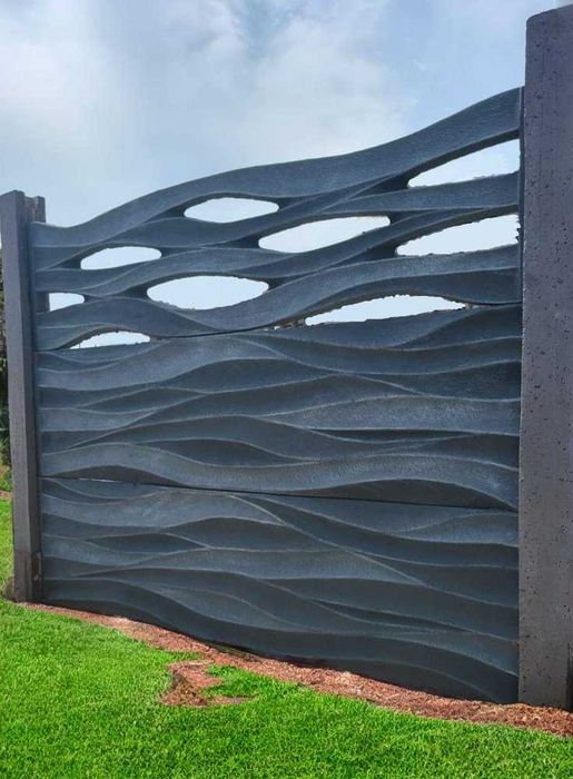 Modele garduri zidite din boltari, placi gard beton prefabricat,