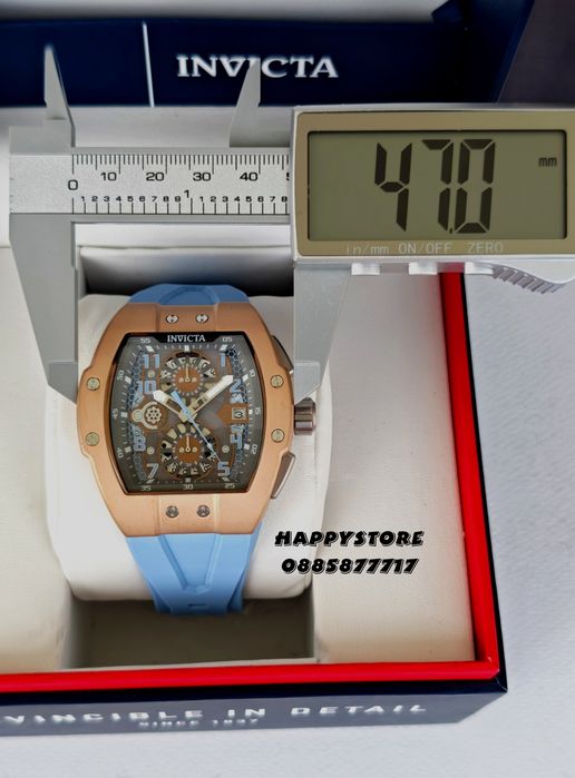 INVICTA Racing Strada Rose Gold Blue 47 mm, Инвикта нов мъжки часовник