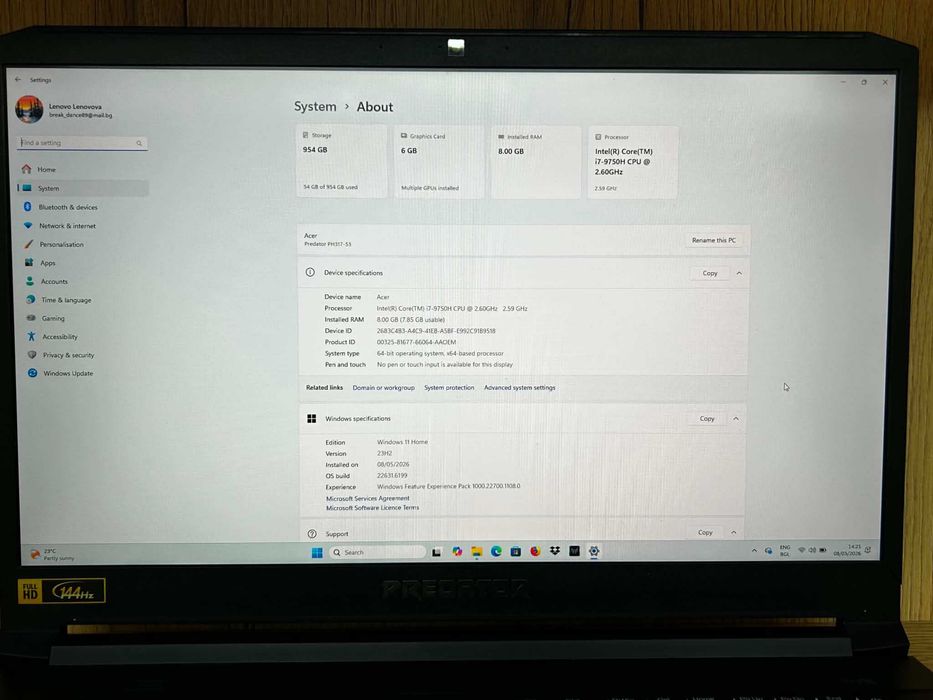 Лаптоп Acer Predator PH317-53-758NA Helios 300  / Като нов