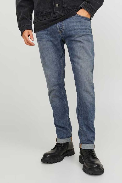 Jeans blugi slim fit barbati Jack & Jones, culoare albastra, noi