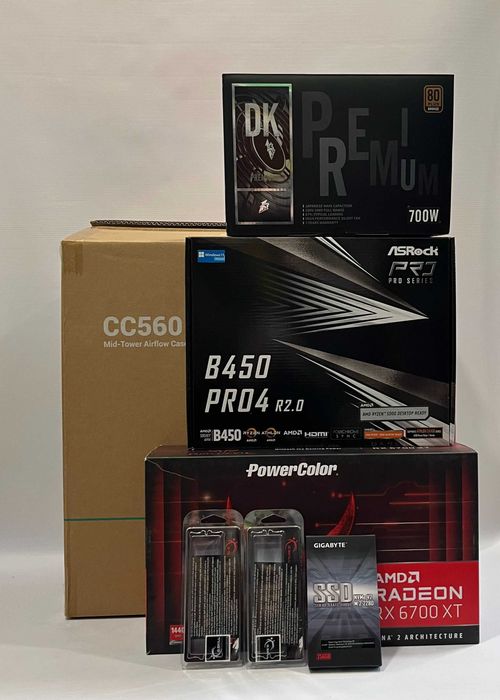 Геймърски компютър АMD Ryzen 5 5500, RX 6700XT 12GB, 16GB ram