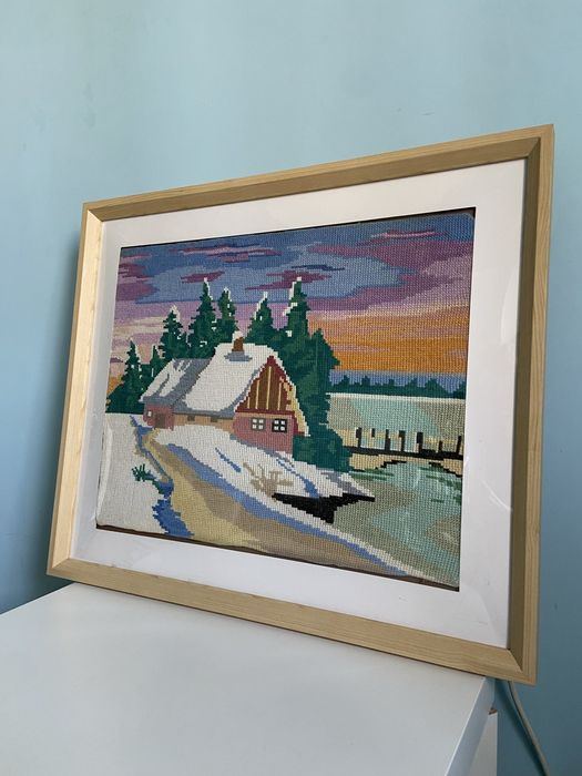 Вышитая картина ручной работы (handmade) в раме